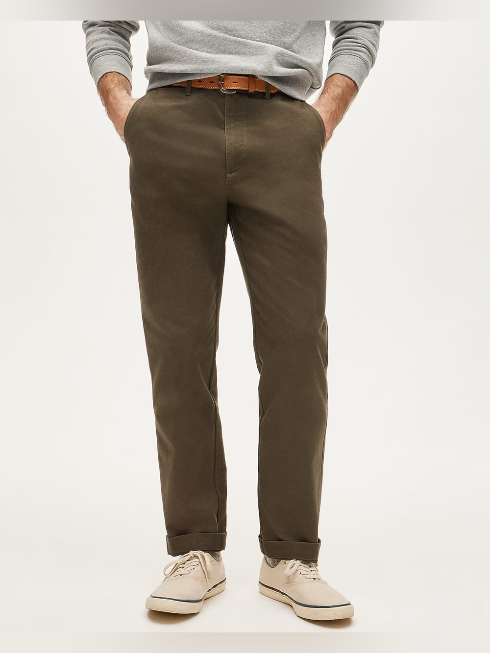 NWT J Crew Men’s Broken-in Straight Chino Pants Green Khaki Re-Imagined Sz 38x32